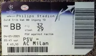 ПСВ (Нидерланды) - Милан (Италия). Лига Чемпионов УЕФА 2004/2005, 1/2 финала.