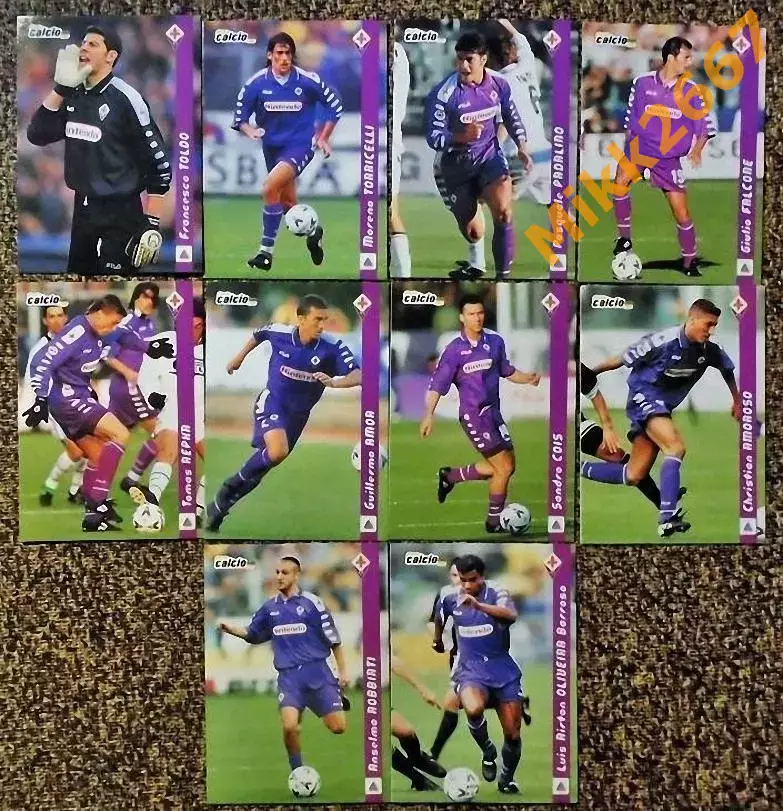 Карточки игроков Fiorentina. Коллекции DS Pianeta Calcio 1998-1999.