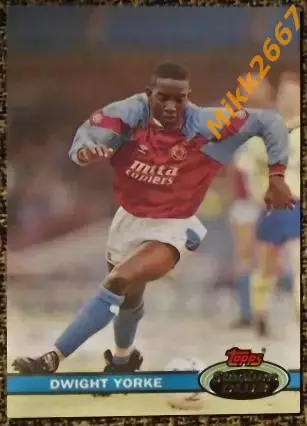 Dwight Yorke. Коллекция TOPPS Stadium Club Английская Премьер-Лига 92-93