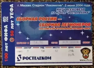 Сборная России - Сборная Легионеров РФПЛ. Кубок Ростелекома 2004
