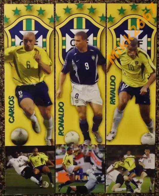 Набор закладок для книг Лучшие игроки сборной Бразилии по футболу.