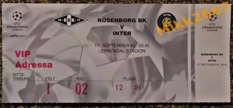 Rosenborg BK (Norway) - FC Inter (Italy). Лига Чемпионов УЕФА 2002/2003