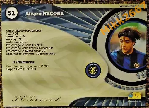 Alvaro RECOBA. Коллекция DS Интер 2000 1