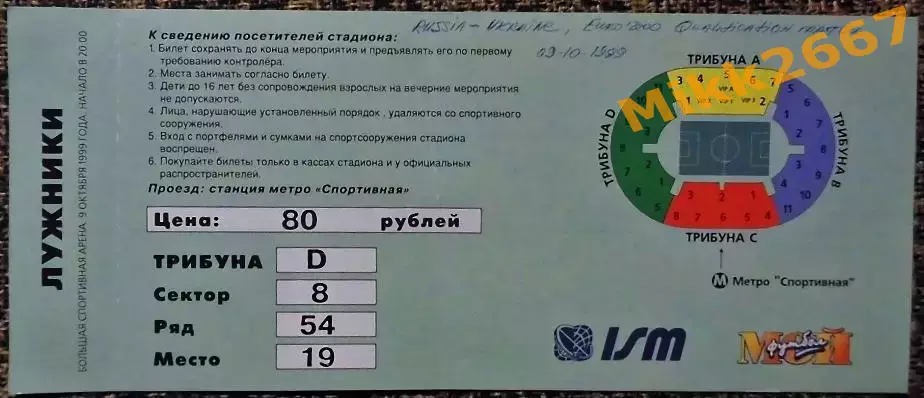 Россия - Украина. Отборочный матч ЧЕ-2000. 1