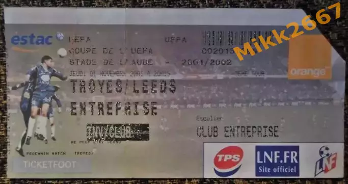 Труа (Франция) - Лидс (Англия). Кубок УЕФА 2001/2002