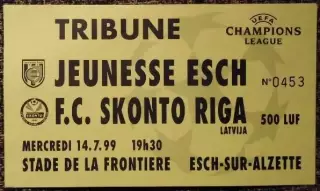 Женесс Эш - Сконто Рига. Лига Чемпионов УЕФА 1999/2000, квалификация
