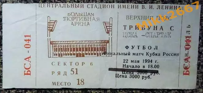 Спартак Москва - ЦСКА Москва, Финал Кубка России 1993-1994