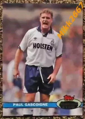 Paul Gascoigne. Коллекция TOPPS Stadium Club Английская Премьер-Лига 92-93