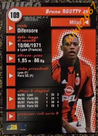 Bruno NGOTTY. Коллекция DS Pianeta Calcio 1998-1999 1