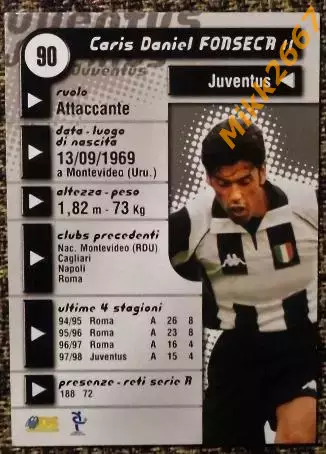 Caris Daniel FONSECA. Коллекция DS Pianeta Calcio 1998-1999 1