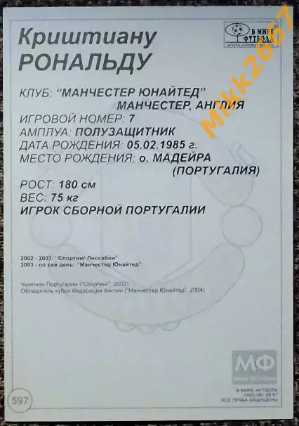 Cristiano Ronaldo / Криштиано Рональду, В мире ФУТБОЛА- 597 1
