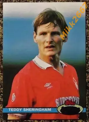 Teddy SHERINGHAM. Коллекция TOPPS Stadium Club Английская Премьер-Лига 92-93