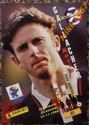 Kevin GALLACHER. Коллекция PANINI Чемпионат Мира 1998 (коллекционные карточки) 1