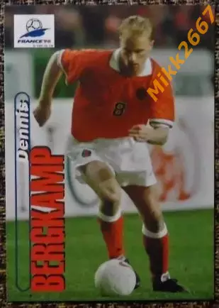 Dennis BERGKAMP. Коллекция PANINI Чемпионат Мира 1998 (коллекционные карточки)