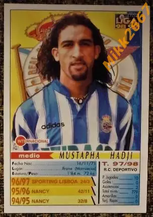 Mustapha HADJI. Коллекция MUNDICROMO Испанская Лига 1998-1999 1