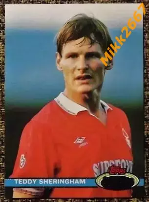 Teddy SHERINGHAM. Коллекция TOPPS Stadium Club Английская Премьер-Лига 92-93