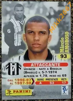 Marcio AMOROSO. Коллекция Panini Calcio 99 Cards 1