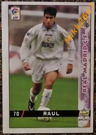 RAUL Gonzales Blanco. Коллекция MUNDICROMO Испанская Лига 1998-1999