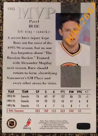 Pavel BURE / Павел БУРЕ. Коллекция Collector's Choice NHL 1996-1997 1