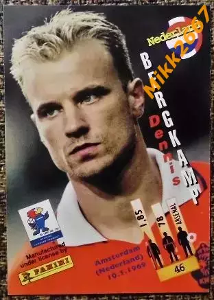 Dennis BERGKAMP. Коллекция PANINI Чемпионат Мира 1998 (коллекционные карточки) 1