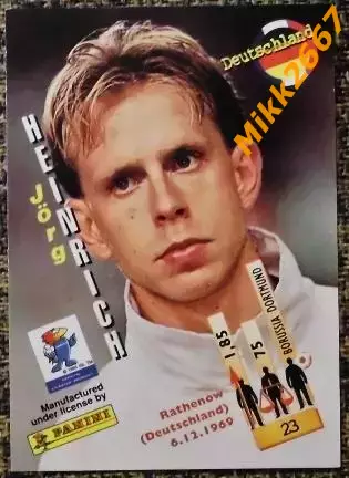 Jorg HEINRICH. Коллекция PANINI Чемпионат Мира 1998 (коллекционные карточки) 1