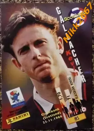 Kevin GALLACHER. Коллекция PANINI Чемпионат Мира 1998 (коллекционные карточки) 1