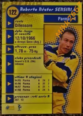 Roberto Nestor SENSINI. Коллекция DS Pianeta Calcio 1998-1999 1