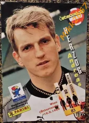 Andreas HERZOG. Коллекция PANINI Чемпионат Мира 1998 (коллекционные карточки) 1