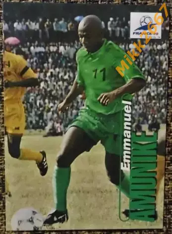 Emmanuel AMUNIKE. Коллекция PANINI Чемпионат Мира 1998 (коллекционные карточки)