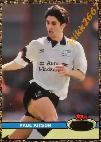 Paul KITSON. Коллекция TOPPS Stadium Club Английская Премьер-Лига 92-93