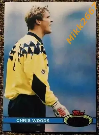 Chris WOODS. Коллекция TOPPS Stadium Club Английская Премьер-Лига 92-93