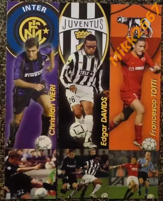 Набор закладок для книг Лучшие игроки Итальянской SERIE A начала 2000-х.