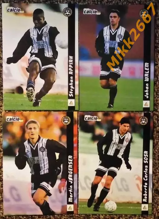 Карточки игроков UDINESE. Коллекции DS Pianeta Calcio 1998-1999.