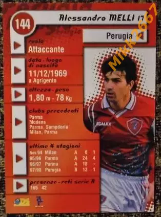 Alessandro MELLI. Коллекция DS Pianeta Calcio 1998-1999 1