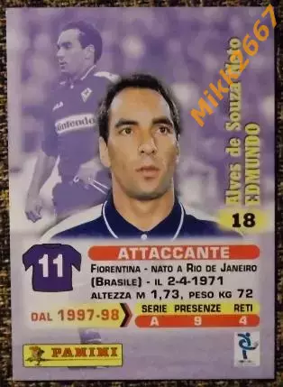 Alves de Souza Neto EDMUNDO. Коллекция Panini Calcio 99 Cards 1