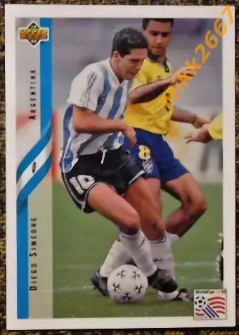 Diego SIMEONE. Коллекция Upper Deck Чемпионат Мира США 1994