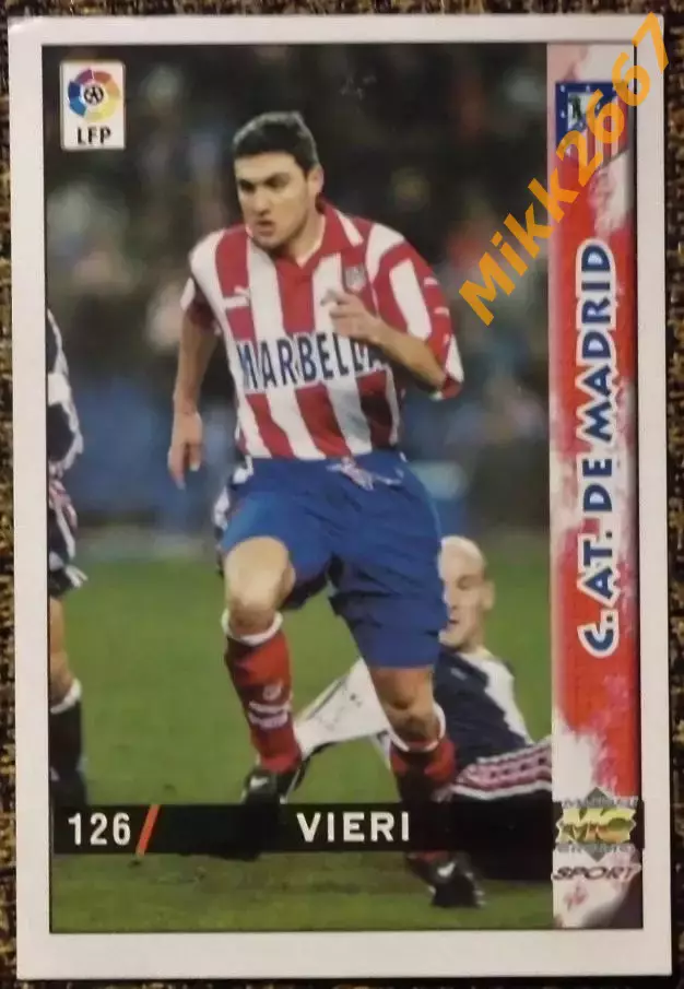 Christian VIERI. Коллекция MUNDICROMO Испанская Лига 1998-1999