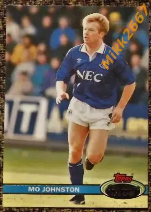 Mo JOHNSTON. Коллекция TOPPS Stadium Club Английская Премьер-Лига 92-93