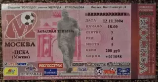 ФК МОСКВА - ЦСКА (Москва), Чемпионат России 2004