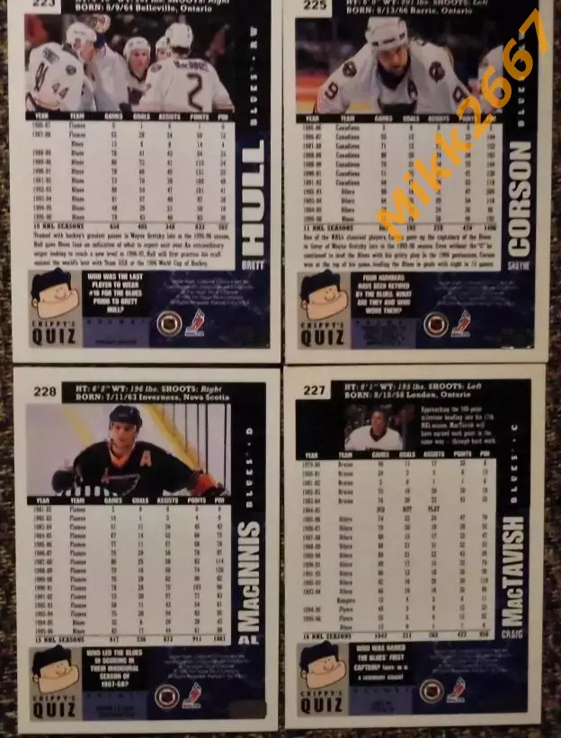 ST. LOUIS BLUES.Коллекция Collector's Choice NHL 1996-1997 1