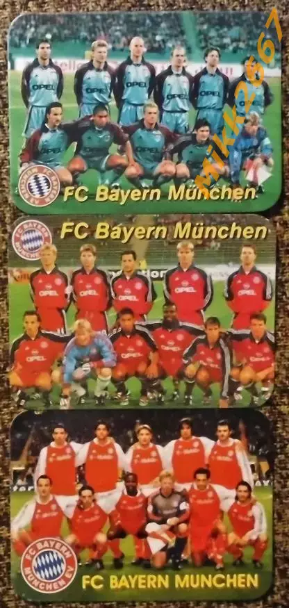 Календарики FC BAYERN MUNCHEN / 3 вида / В мире футбола 2000, 2001, 2006