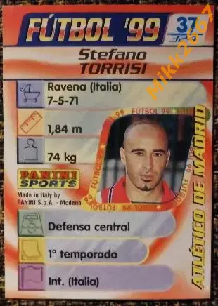 Stefano TORRISI. Коллекция PANINI Futbol 1998-1999 1
