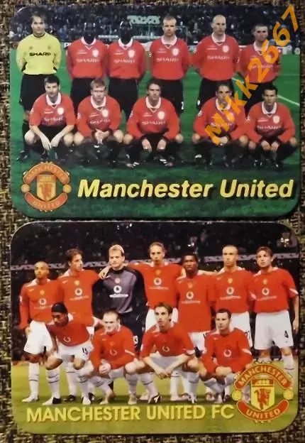Календарики FC MANCHESTER UNITED / 2 вида / В мире футбола 2001, 2006