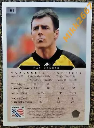 Pat BONNER. Коллекция Upper Deck Чемпионат Мира США 1994 1