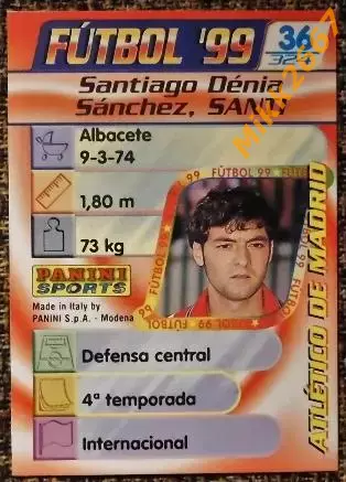 Santiago Denia Sanchez, SANTI. Коллекция PANINI Futbol 1998-1999 1