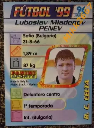 Luboslav Mladenov PENEV. Коллекция PANINI Futbol 1998-1999 1