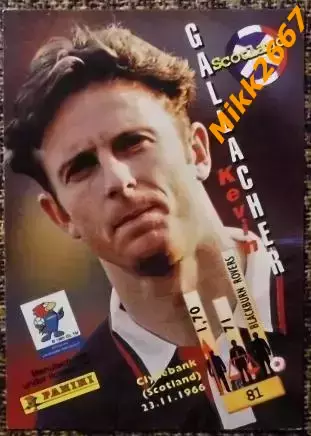 Kevin GALLACHER. Коллекция PANINI Чемпионат Мира 1998 (коллекционные карточки) 1