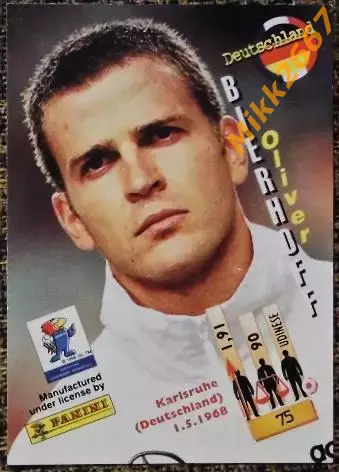 Oliver BIERHOFF. Коллекция PANINI Чемпионат Мира 1998 (коллекционные карточки) 1
