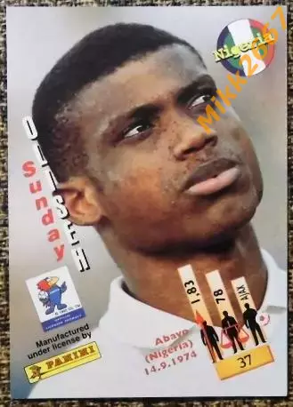 Sunday OLISEH. Коллекция PANINI Чемпионат Мира 1998 (коллекционные карточки) 1
