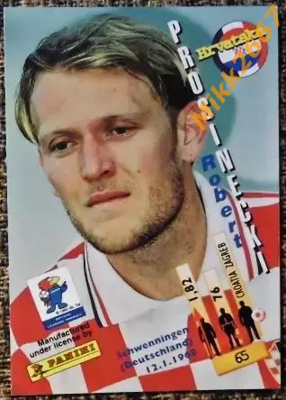 Robert PROSINECKI. Коллекция PANINI Чемпионат Мира 1998 (коллекционные карточки) 1